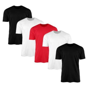 Imagem de Kit 5 Camisetas AMGK Masculina Lisa Básica 100% Algodão, G, Colorido