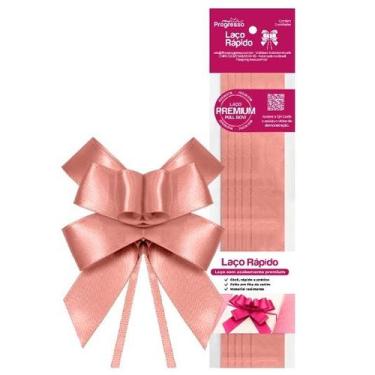 Imagem de Laço rápido cetim 22mm 5 unid cor 1143 rosa velho progresso - FITAS PR