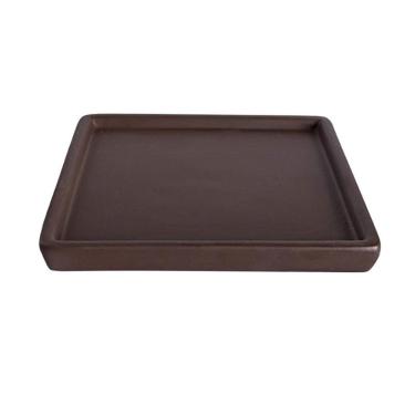 Imagem de Pires de plantas Pires de plantas quadrados areia roxa, bandeja coletora paletes cerâmica para mesa, sala estar, varanda(Pequeno)