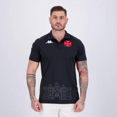 Imagem de Polo Kappa Vasco Supporter 2024 Preta-Masculino