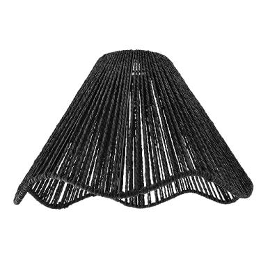 Imagem de ShengQuanHao Abajur de Corda Trançada Estilo Boêmio, Substituição para Luminária de Teto, Luminária Pendente para Casa, Restaurante E Sala de Estar, PRETO, Tamanho real