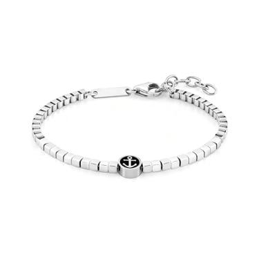 Imagem de Zordixon Pulseira masculina de aço inoxidável corrente caixa e acessórios âncora - tamanho ajustável 22 cm - joias de estilo marinho