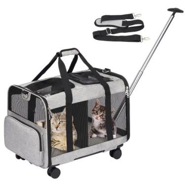 Imagem de Bolsa Transporte Pet Luxo Com Rodinhas Dupla Cães Gatos - Ninabag