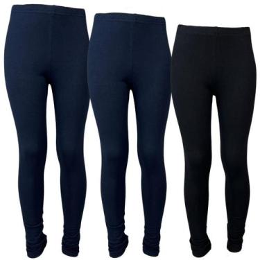Imagem de Kit 3 Calça Infantil Legging Cotton Menina Flanelada Esport - GIP ECOM