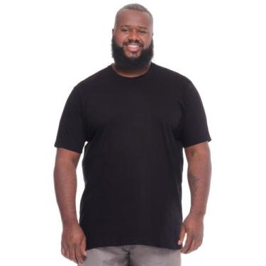 Imagem de Camiseta Plus Size Lisa Masculina Básica Algodão Preta - Anistia Modas