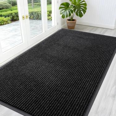 Imagem de OLANLY Tapete de porta da frente para entrada interna e externa, capacho resistente à água, resistente ao desbotamento, perfil baixo, fácil de limpar, tapetes de boas-vindas para varanda, 140 x 76 cm