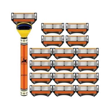 Imagem de Lâmina De Barbear De Segurança Em Aço Inoxidável De 6 Camadas Para Hom