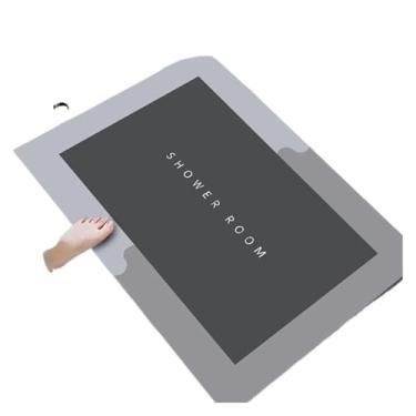 Imagem de Tapete absorvente antiderrapante de terra diatomácea tapete de banheiro tapete de banheira tapete de porta tapete de chuveiro fácil de limpar casa (cinza escuro, 40 x 60 cm)