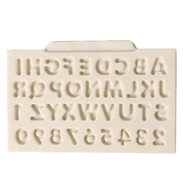 Imagem de Luqeeg Molde De Bolo De Silicone Flexível Letras Em Inglês Número Padrão Ferramenta De Cozimento Para Sobremesas Sabonete De Chocolate - Rosa, Cinza