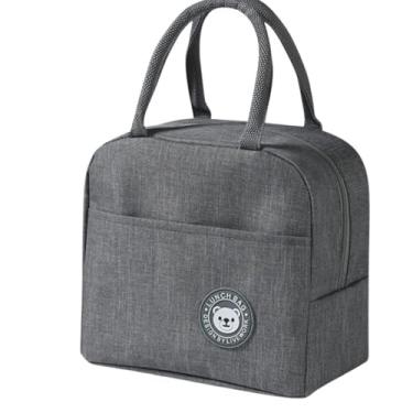 Imagem de Bolsa Lancheira Térmica Com Alça Para Marmita quente e frio Trabalho Passeios Escola (cinza)