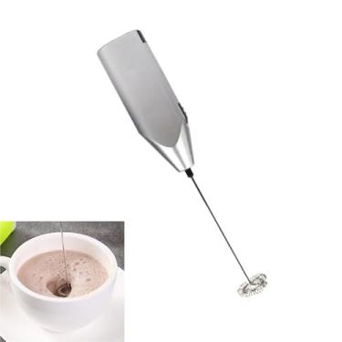 Imagem de Espumador de leite portátil, batedor elétrico de espuma, batedor de bebida ovo latte (não 2 AA incluídos) - prata