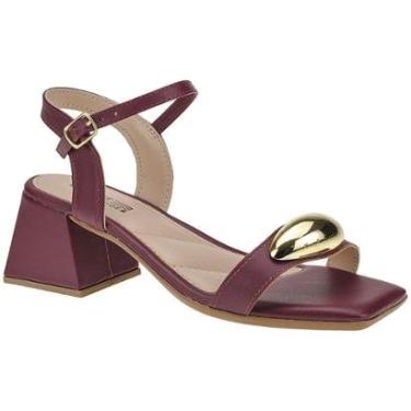 Imagem de Sandália Feminina Salto Grosso Baixo Médio Lançamento Enfeite Lesma Confortável Casual-Feminino