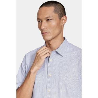 Imagem de Camisa Aramis Manga Curta Regular Algodão Listrada Branco-Masculino