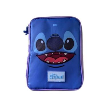 Imagem de Estojo Escolar Box 100 Pens Divisória Stitch Disney Cor Azul - Clio