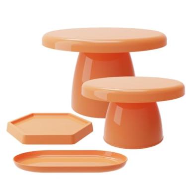 Imagem de Kit Festa com 1 Boleira Popi 18x11, 1 Mini cake 8x13, 1 Bandeja sextavada 16 e 1 Bandeja Popi 22(PP - PAPAYA)