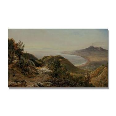 Imagem de NHLDZYH Quadro famoso para salão - réplica de J.C. Dahl - Paisagem romântica nórdica em tela - decoração de parede elegante. (Paisagem 49). 50 x 85 cm. Apenas tela