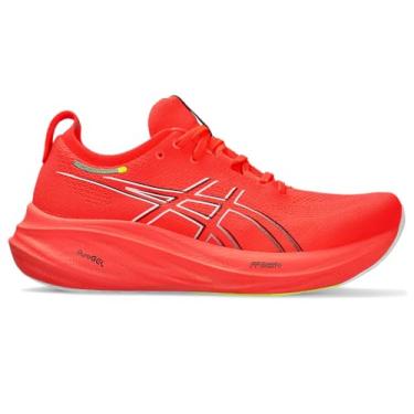 Imagem de ASICS Tênis de corrida masculino Gel-Nimbus 26, Nascer do sol, vermelho/preto, 46
