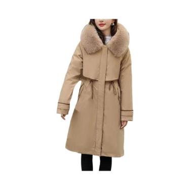 Imagem de Jaqueta Feminina De Algodão Com Capuz Estilo Coreano, Parka De Comprim