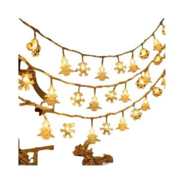 Imagem de Luzes De Natal LED À Prova d'Água Em Forma De Floco De Neve, Estrela E