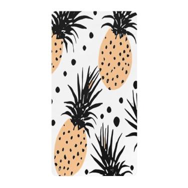 Imagem de Blueangle Lençol de berço padrão para berço infantil - Lençóis de algodão macio e respirável com estampa de abacaxi (759)