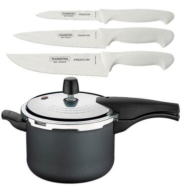 Imagem de KIT - Faqueiro Premium 3 Peças + Panela de Pressão 4,5 Vancouver Grafi