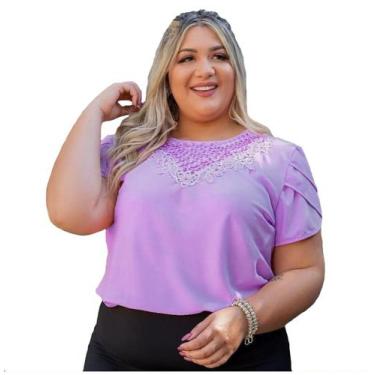 Imagem de Blusa manga curta plus size tamanhos grandes sku:bp11 - R.S MODAS, G3,
