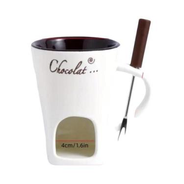 Imagem de Panela De Fondue De Cerâmica Reutilizável Para Chocolate, Aquecedor Se