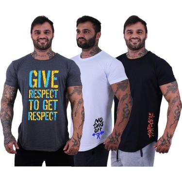 Imagem de Kit 3 Camiseta Longline Masculina MXD Conceito Básico Sport Fitness Silk Screen-Masculino