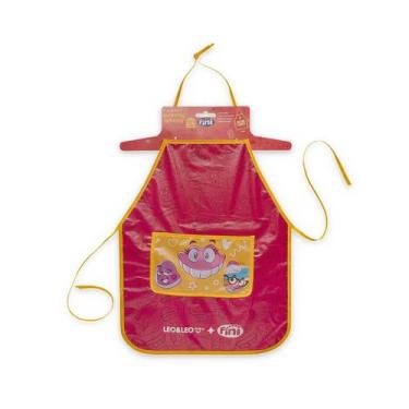 Imagem de Avental Infantil Escolar Impermeável Com Bolso Fini Vermelho Leo&Leo 1