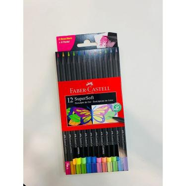 Imagem de Lapis de Cor EcoLapis SuperSoft 6 Neon 6 Tons Pasteis Faber Castell