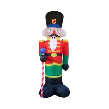 Imagem de Decoração De Natal Inflável De 2,4M Com Luzes LED, Boneco De Gengibre 