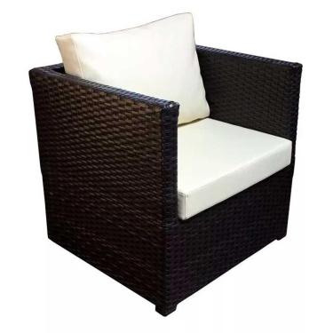 Imagem de Poltrona Madri Tecido Impermeável Em Alumínio Trama Original Pedra Ferro