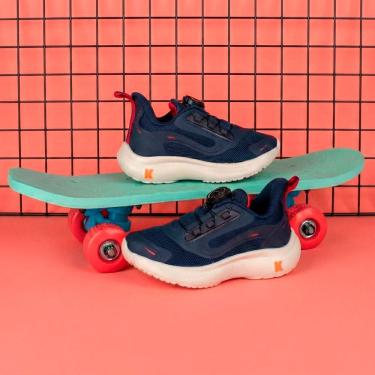 Imagem de Tênis Infantil Menino Kidy Nuvem Disc Marinho e Vermelho Conforto e Estilo