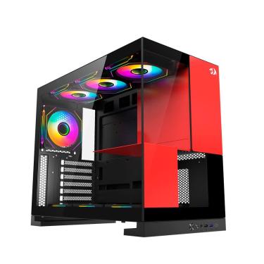 Imagem de Gabinete Gamer Redragon Eternal ATX Sem Fans CA-612BR Preto e Vermelho