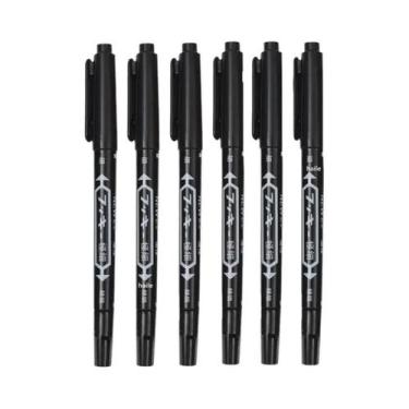 Imagem de Conjunto De 6 Canetas Marcadoras À Prova d'Água Com Ponta Dupla 05mm-1