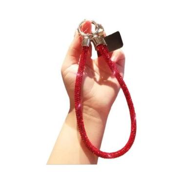 Imagem de Cordão De Luxo Para Celular Com Diamantes, Corrente Curta Leve, Alça D