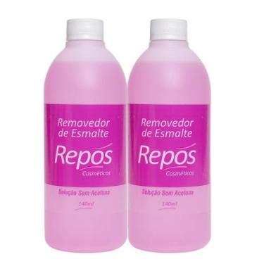 Imagem de Kit 2 Removedor de Esmalte Solução Sem Acetona 140ml Repos Cosméticos