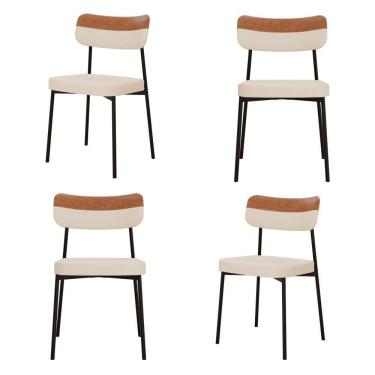 Imagem de Cadeira Mynna Fixa C/4 Pes 525 X 470 X 790 Mm C/4 Un. Crt.areia/courino Caramelo Crt Areia/courino Caramelo