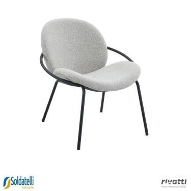 Imagem de Poltrona Lea Tecido Bouclé Off White ou PU Caramelo - Rivatti, Off Whi