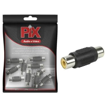 Imagem de 10X Conector Adaptador Emenda Rca Simples Fêmea X Fêmea - PIX