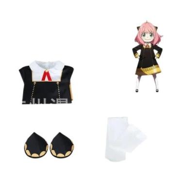 Imagem de Fantasia De Cosplay Anya Para Crianças Pequenas, Vestido Preto Kawaii,