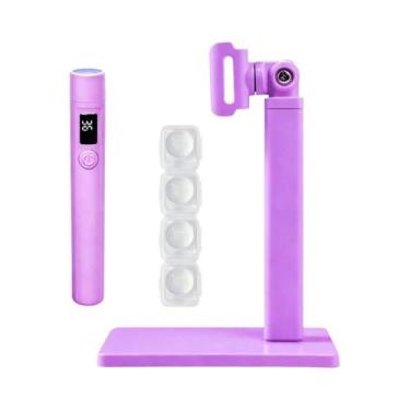 Imagem de Secador De Unhas Portátil Mini UV LED Recarregável Com Base Removível 