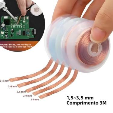 Imagem de Fio De Cobre Para Soldagem 1.5/3M, Fita De Malha Para Dessoldagem, Fer