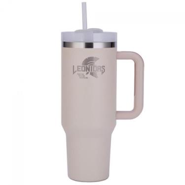 Imagem de Copo Térmico Leonidas, 1180ml, Com Canudo, Quente ou Frio, Metal, Rosa