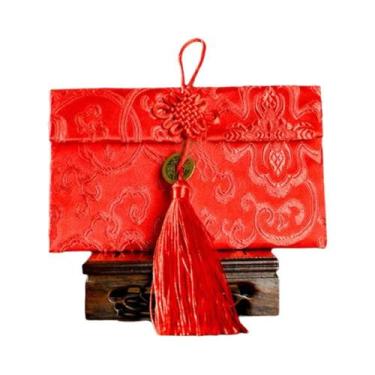 Imagem de Envelopes Tradicionais Chineses De Brocado Vermelho Para Presentes De 