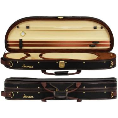 Imagem de Estojo para Violino 4,4 Meia Lua Interior Acolchoado Marrom Claro Linh