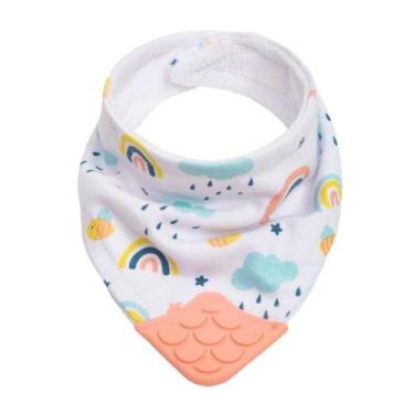 Imagem de Bandana Infantil Babador Tecido Algodão Com Mordedor Silicone Buba, Ro