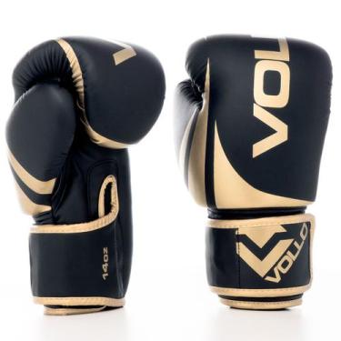 Imagem de Luva de Boxe Muay Thai Kickboxing Training 14oz Dourada Vollo