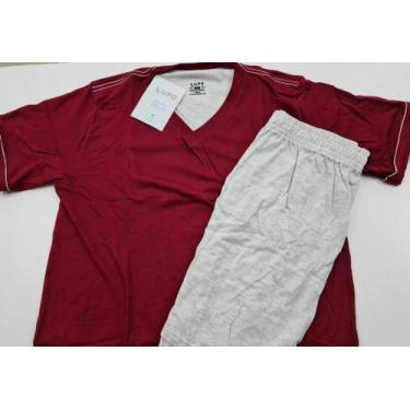 Imagem de Pijama Masculino Curto Adulto Lupo 28000 Shorts Algodão., GG, Marsala