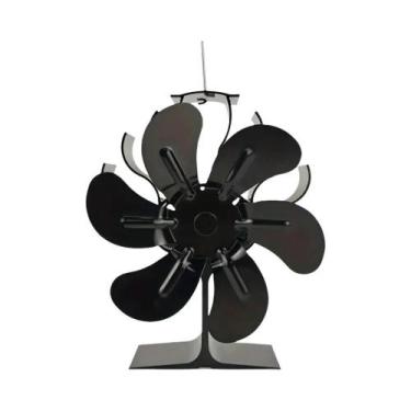 Imagem de Ventilador De Fogão Ecológico Preto Silencioso Com 6 Lâminas Para Dist